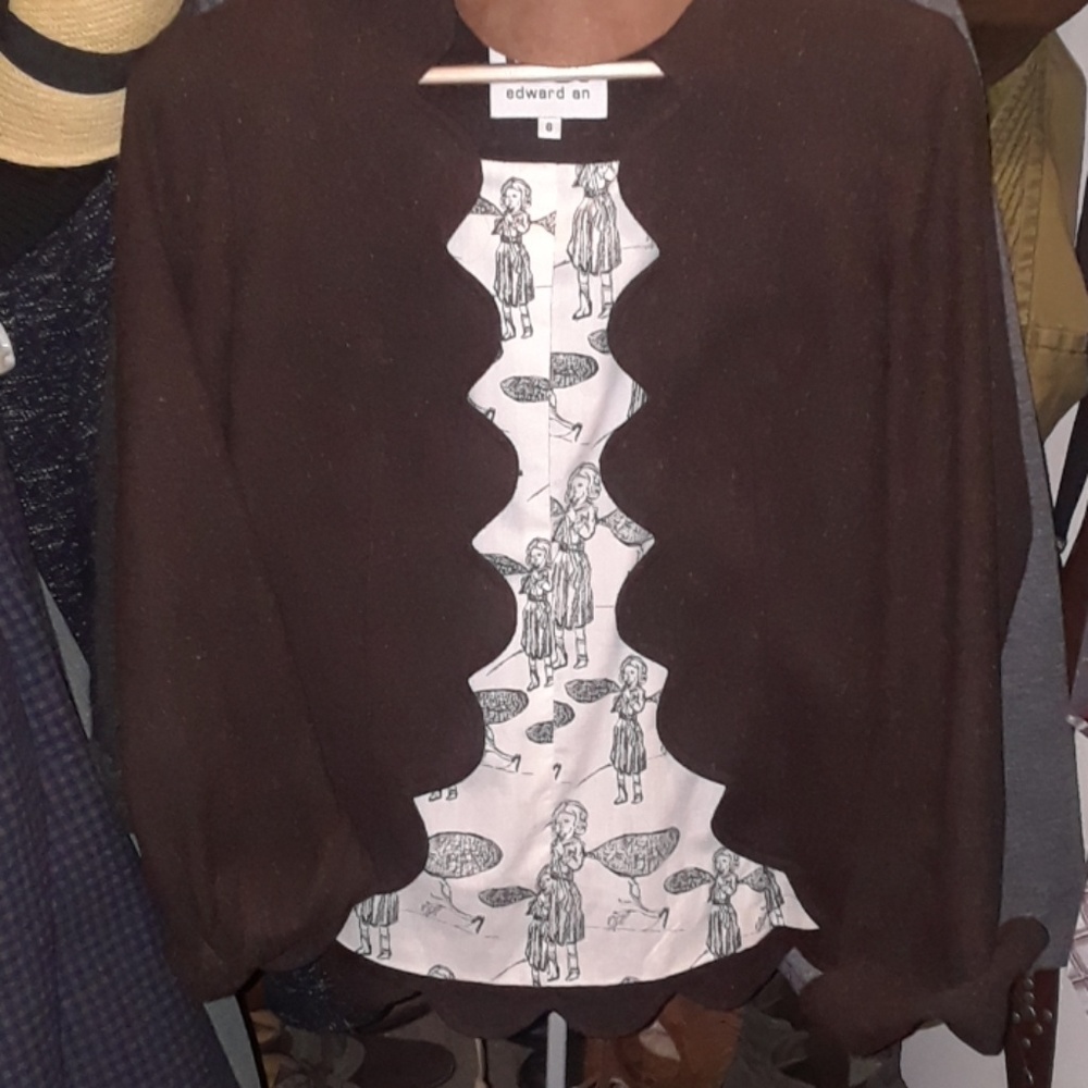 Brown scallop edged jacket